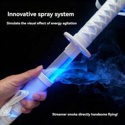 New Arrival Hot Sale 104CM Wooden Demon Slayer Spray LED Luminous Knife Multiple Colors Japanese Samurai Bamboo Toy Swords